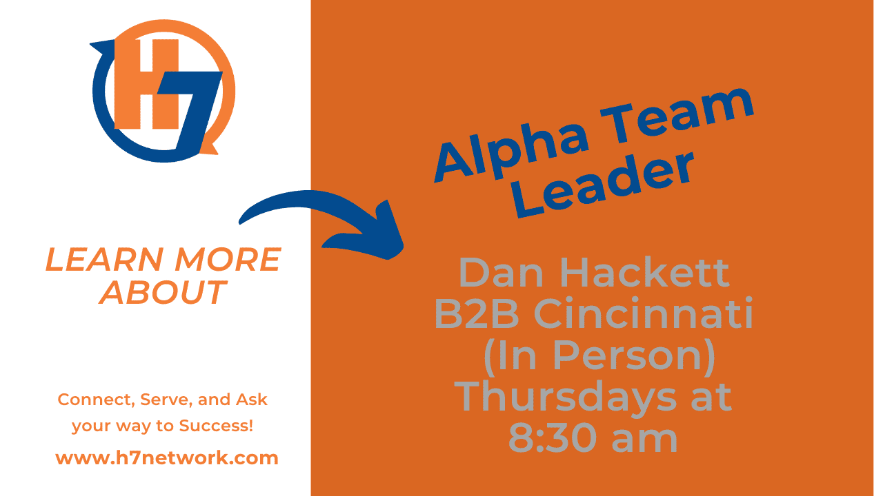 Foster growth and connect with Dan Hackett at The Profit Architect. Dan leads H7 Network's B2B Cincinnati group on Thursdays at 8:30 am.