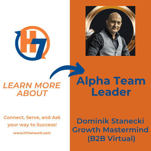 Pioneering Time Mastery in H7: Meet Dominik Stanecki 1 Dominik Stanecki, founder of the groundbreaking ⏳Timeionaire™ ideology, is taking on a pivotal role as the Alpha Team Lead of a new Mastermind group within the H7 Network.