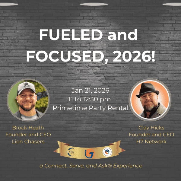 Connect, Serve, and Ask® Experiences 2 Clay Hicks and Brock Heath deliver FUELED and FOCUSED, 2026! a Connect, Serve, and Ask® Experience. The Connect, Serve, and Ask® Experience is a powerful series of workshops, presentations, and training engagements designed to drive new business for entrepreneurs, sales professionals, and small business owners in the H7 Community.